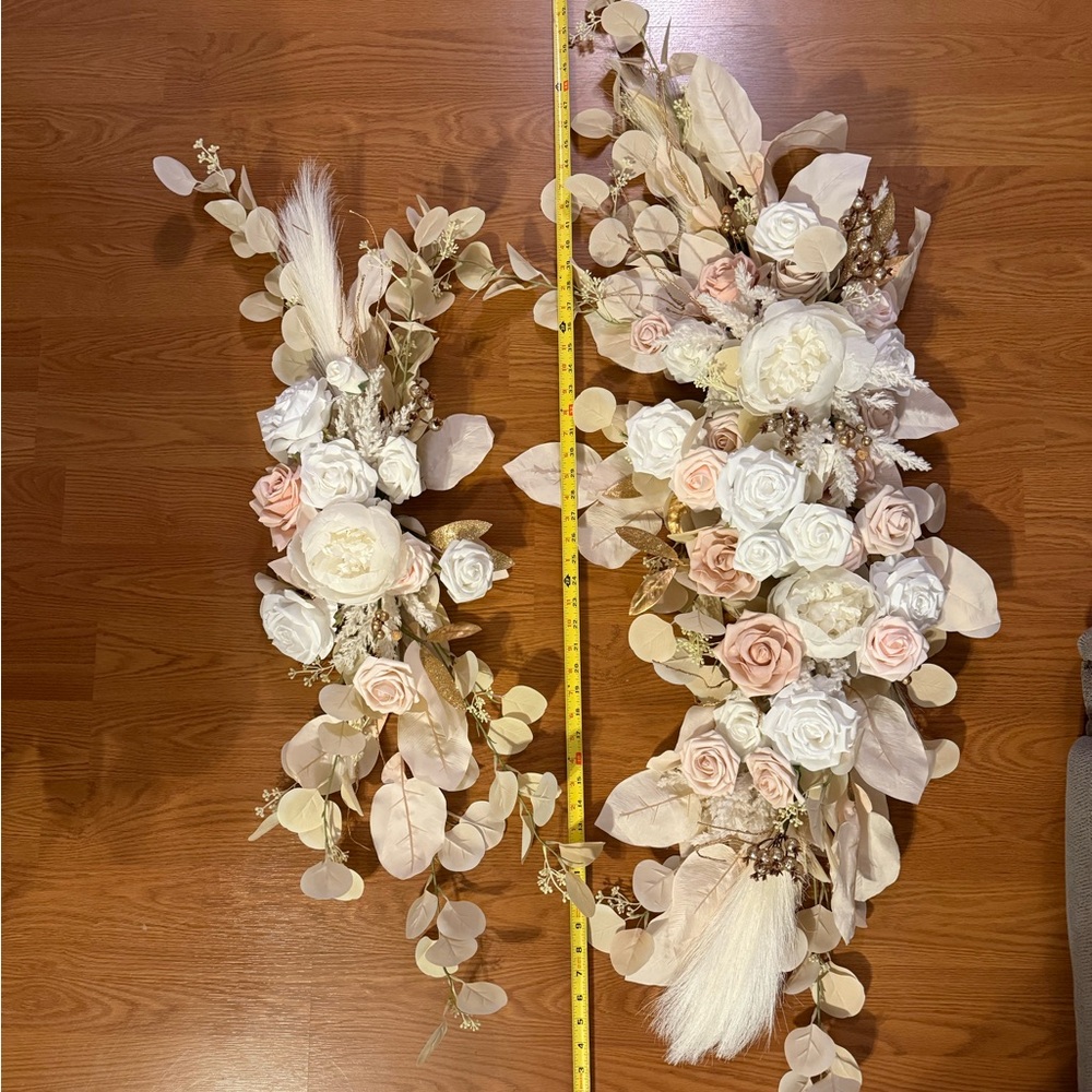 Wedding Faux Florals with White, Beige and Pink Roses